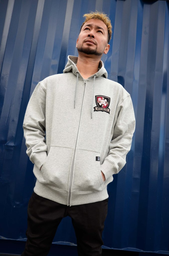 College Emblem Zip Up Hoodie