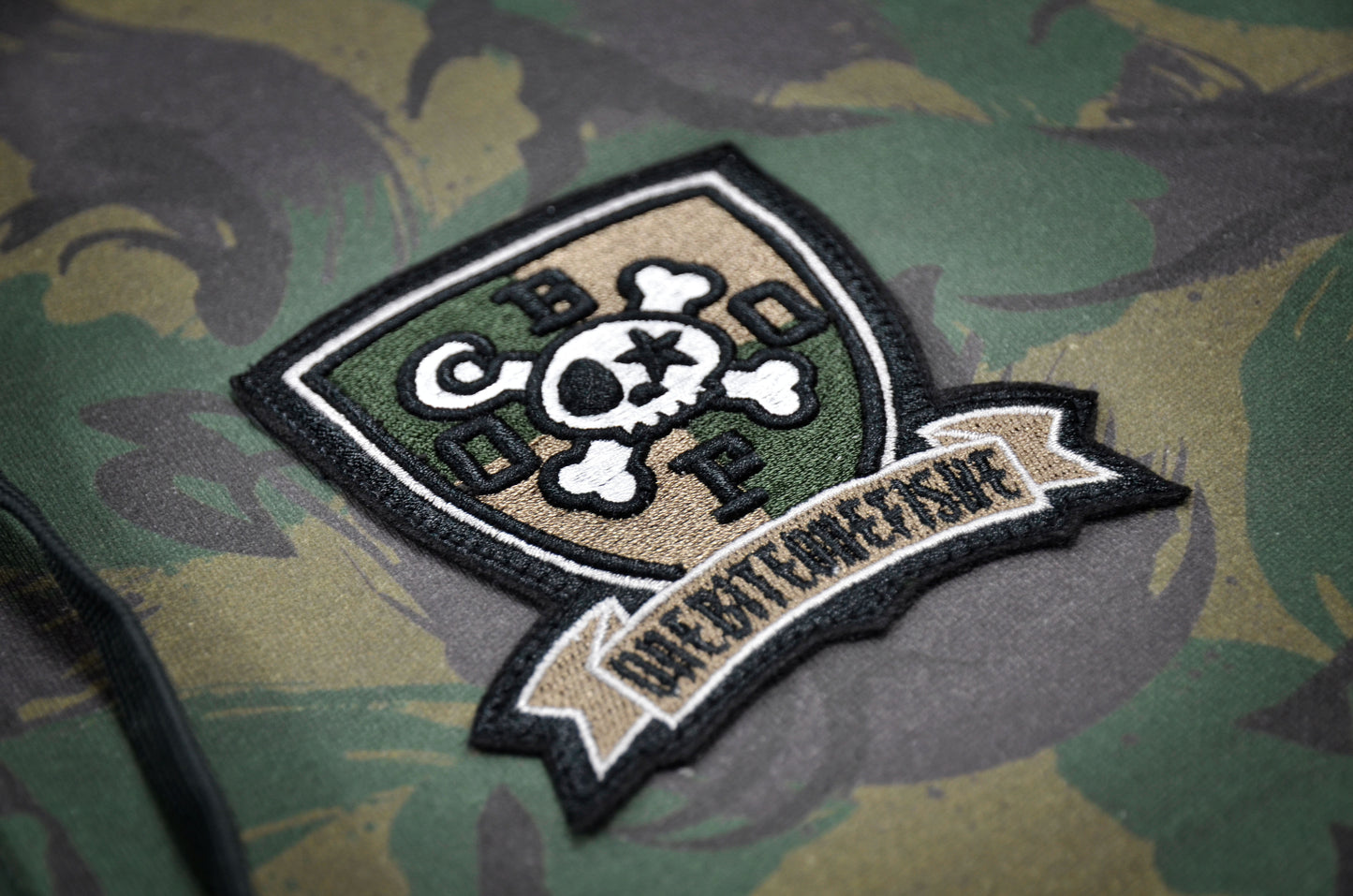 College Emblem Zip Up Hoodie